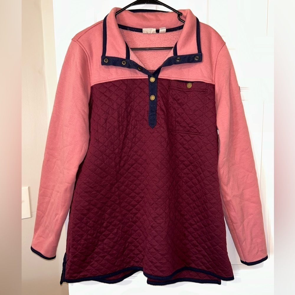 L.L. Bean Women’s Quilted Mockneck Pullover Sweatshirt - size XL
